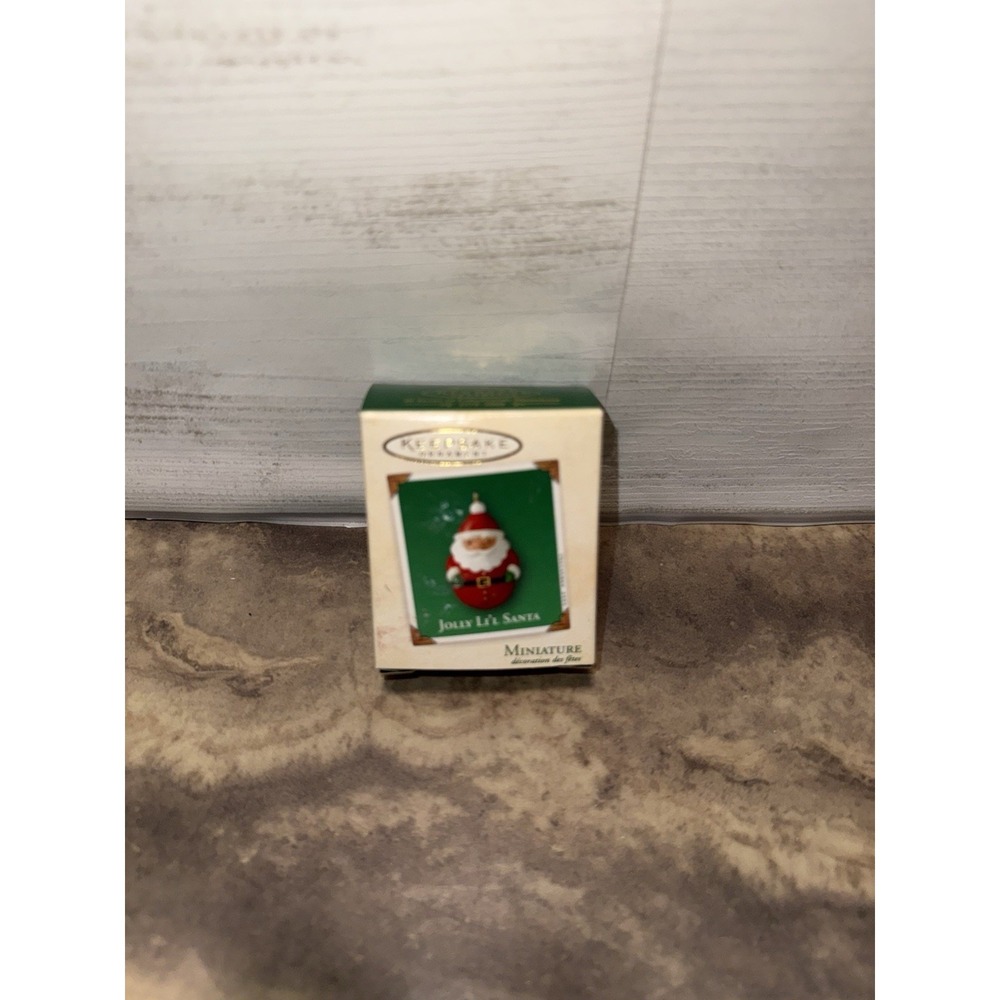 Hallmark Keepsake Christmas Ornament Miniature Jolly‎ Lil Santa Claus New 2003
